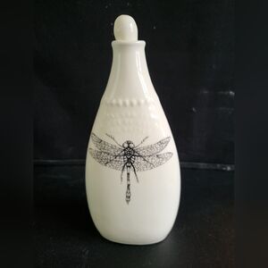 Laura Zindel Dragonfly Design Ceramic Bottle